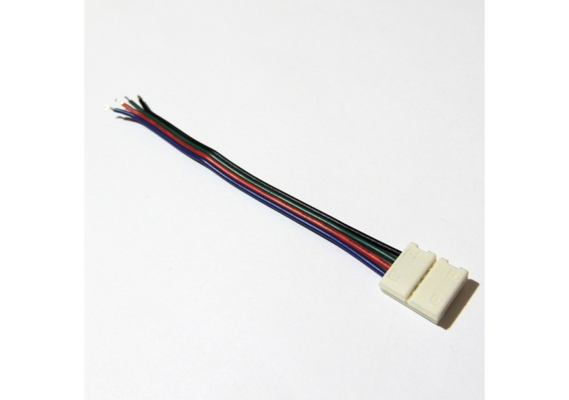 Connecteur ruban LED RGB 10mmavec câble - B1690 - Barcelona LED Connecteur ruban LED RGB 10mmavec câble - B1690 - Barcelona LED