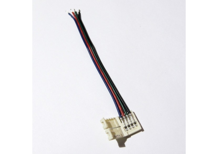 Connecteur ruban LED RGB 10mmavec câble - B1690 - Barcelona LED Connecteur ruban LED RGB 10mmavec câble - B1690 - Barcelona LED