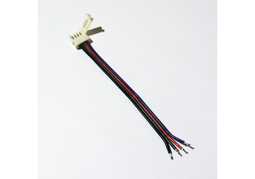 Connecteur ruban LED RGB 10mmavec câble - B1690 - Barcelona LED Connecteur ruban LED RGB 10mmavec câble - B1690 - Barcelona LED