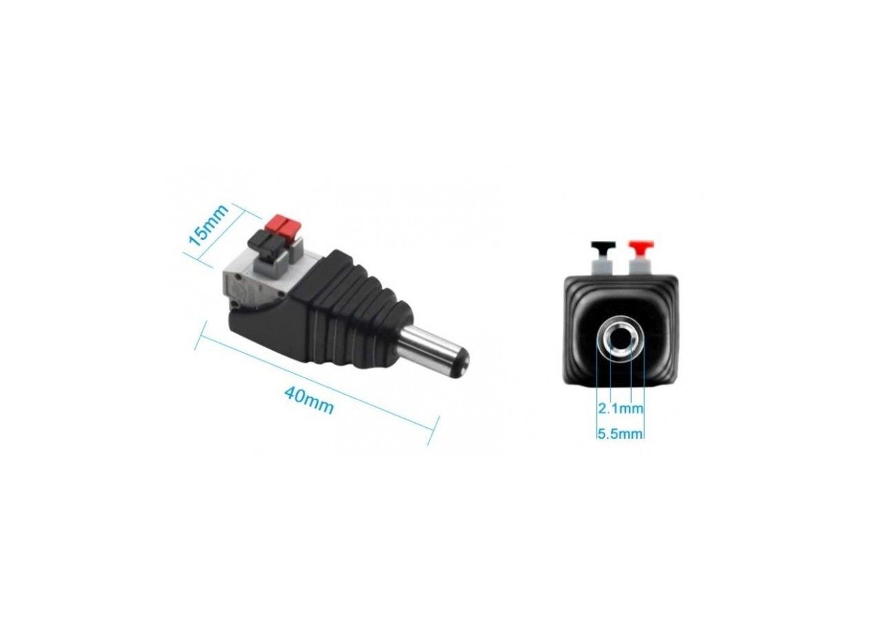 Connecteur jack RCA mâle pour ruban LED - B1695-2-M - Barcelona LED