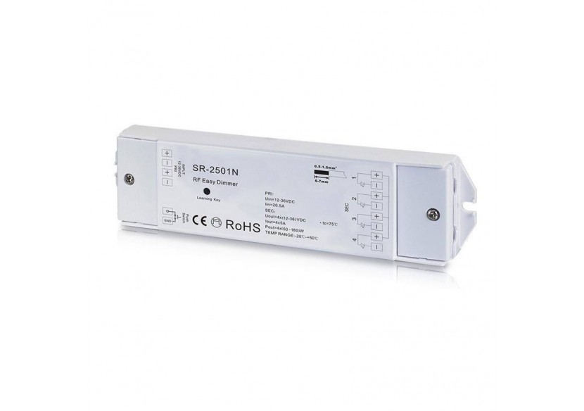 Variateur LED récepteur radiofréquence 12-36V-DC (4 canaux, 5A/Canal) - D2501N - Barcelona LED Variateur LED récepteur radiofréquence 12-36V-DC (4 canaux, 5A/Canal) - D2501N - Barcelona LED