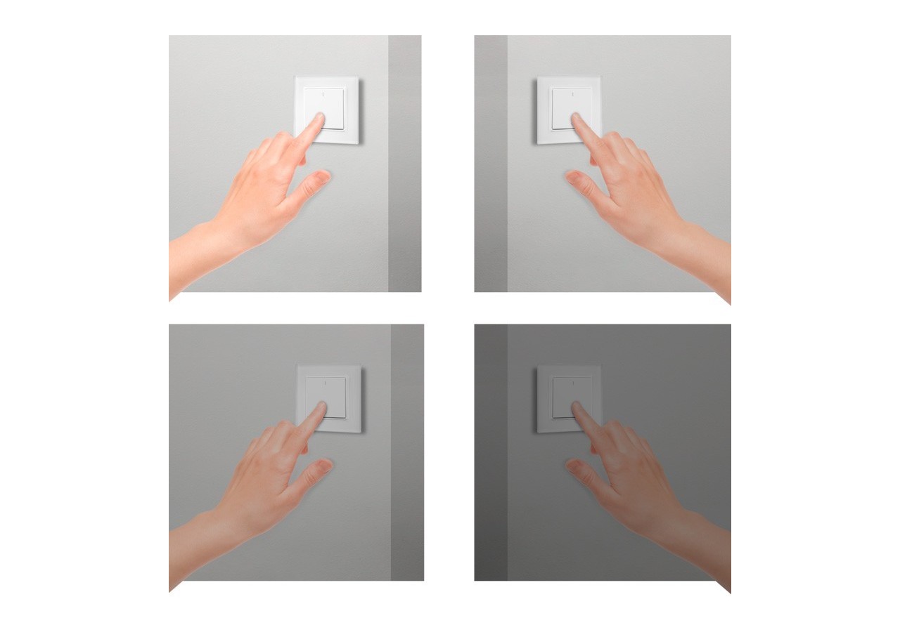 Interrupteur poussoir monochrome à gradation par radiofréquence 1Zone-Easy RF - D2801K1 - Barcelona LED