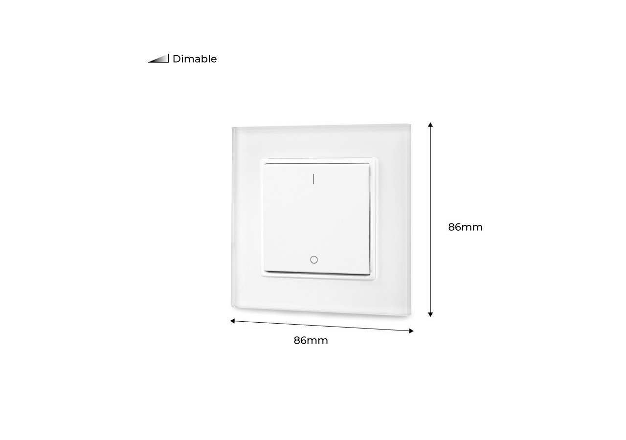 Interrupteur poussoir monochrome à gradation par radiofréquence 1Zone-Easy RF - D2801K1 - Barcelona LED