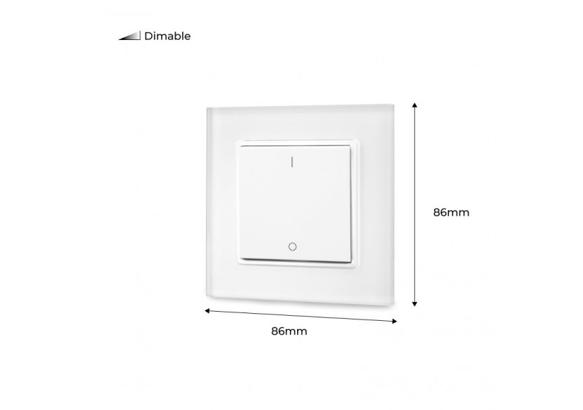 Interrupteur poussoir monochrome à gradation par radiofréquence 1Zone-Easy RF - D2801K1 - Barcelona LED Interrupteur poussoir monochrome à gradation par radiofréquence 1Zone-Easy RF - D2801K1 - Barcelona LED