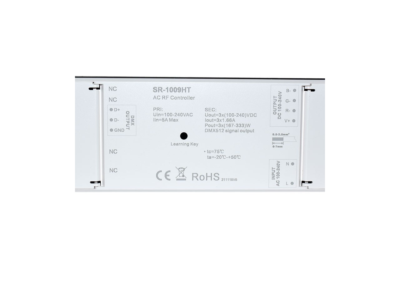 Variateur RGB 230V-AC récepteur RF (3 Canaux 1.2A/Ch)-SUNRICHER Perfect RF - SR-1009HT - Barcelona LED
