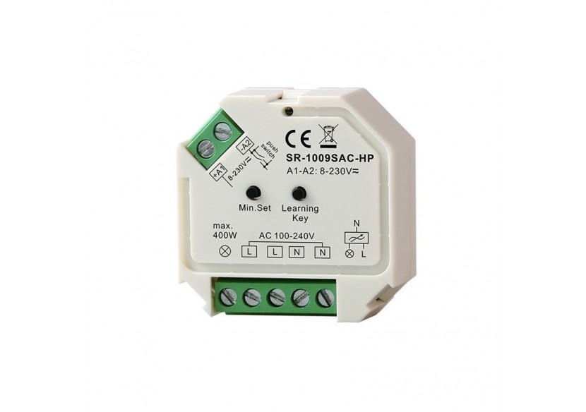 Variateur (RF + PUSH) pour LED Triac 230V 400W max. (1 canal) SUNRICHER-Perfect RF - SR-1009SAC-HP - Barcelona LED Variateur (RF + PUSH) pour LED Triac 230V 400W max. (1 canal) SUNRICHER-Perfect RF - SR-1009SAC-HP - Barcelona LED