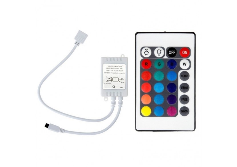 Contrôleur RGB 12V 6A (2a/ch) avec télécommande IR 24 touches - B1602 - Barcelona LED