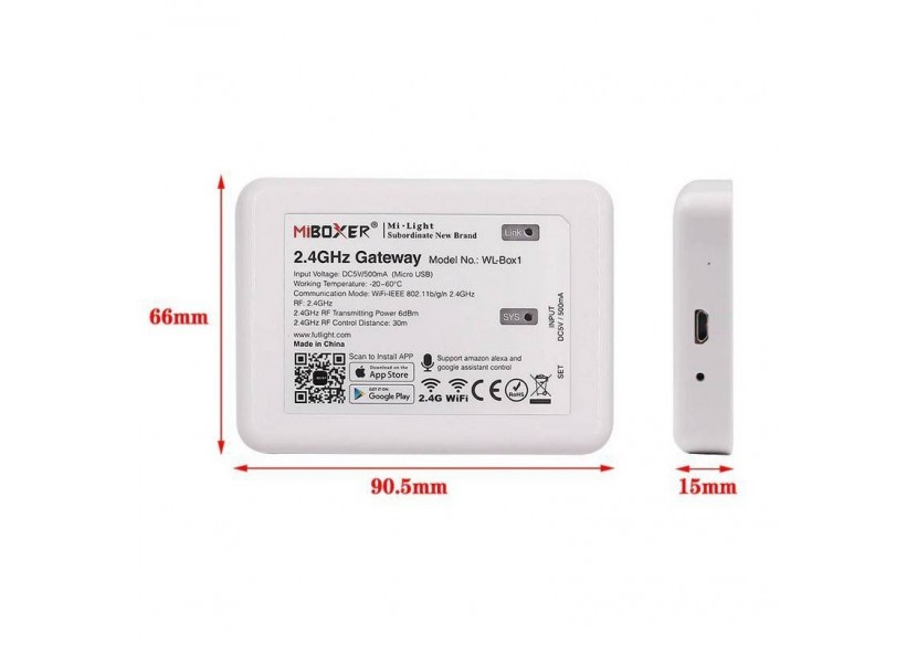 Contrôleur Wifi IBOX2.0 SMARTHOME | MiLight WL-BOX1 - WL-BOX1 - Barcelona LED