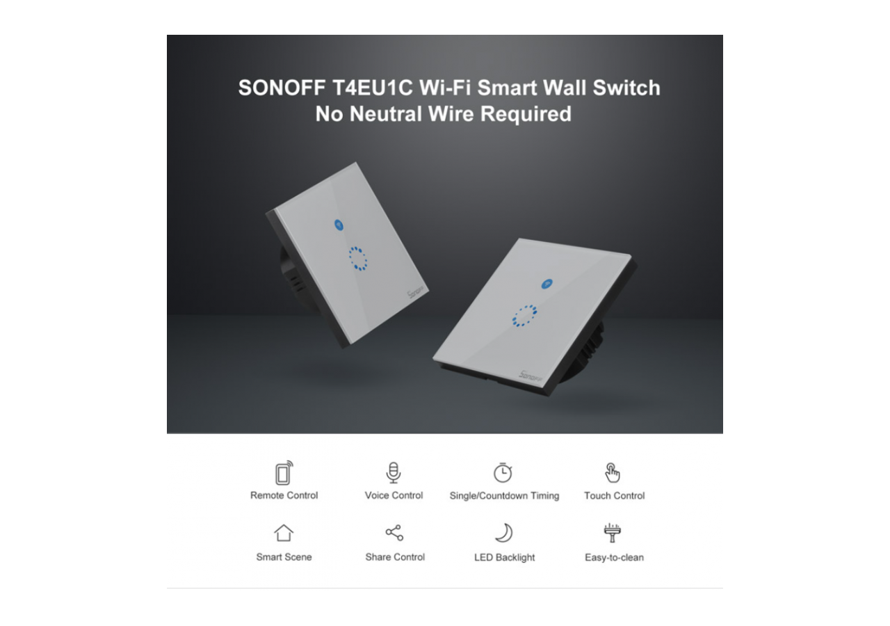 SONOFF TOUCH Interrupteur tactile WiFi / SmartHome - SONOFFT4EU1C - Barcelona LED