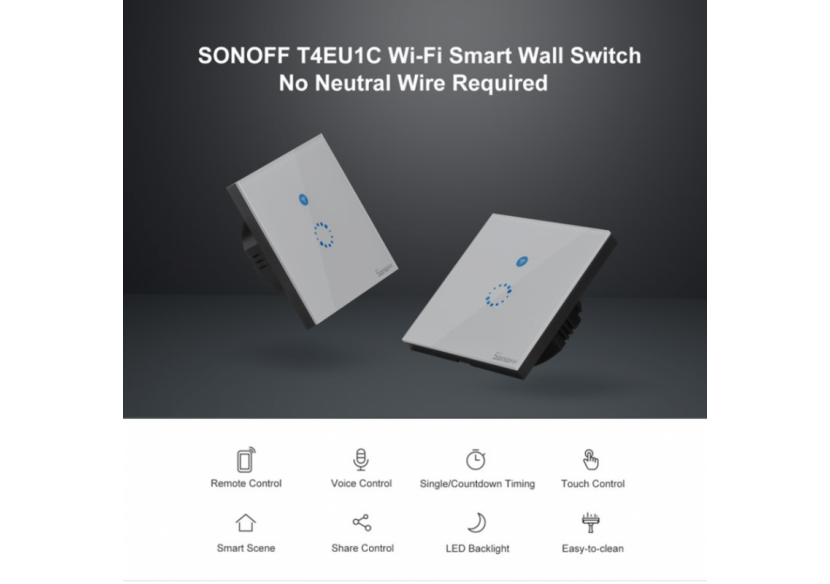 SONOFF TOUCH Interrupteur tactile WiFi / SmartHome - SONOFFT4EU1C - Barcelona LED