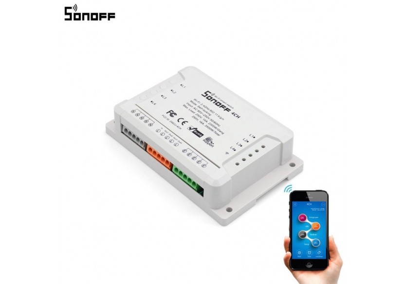 SONOFF 4CH Interrupteur WiFi 4 canaux 10A pour Smart Home - SONOFF4CHR3 - Barcelona LED