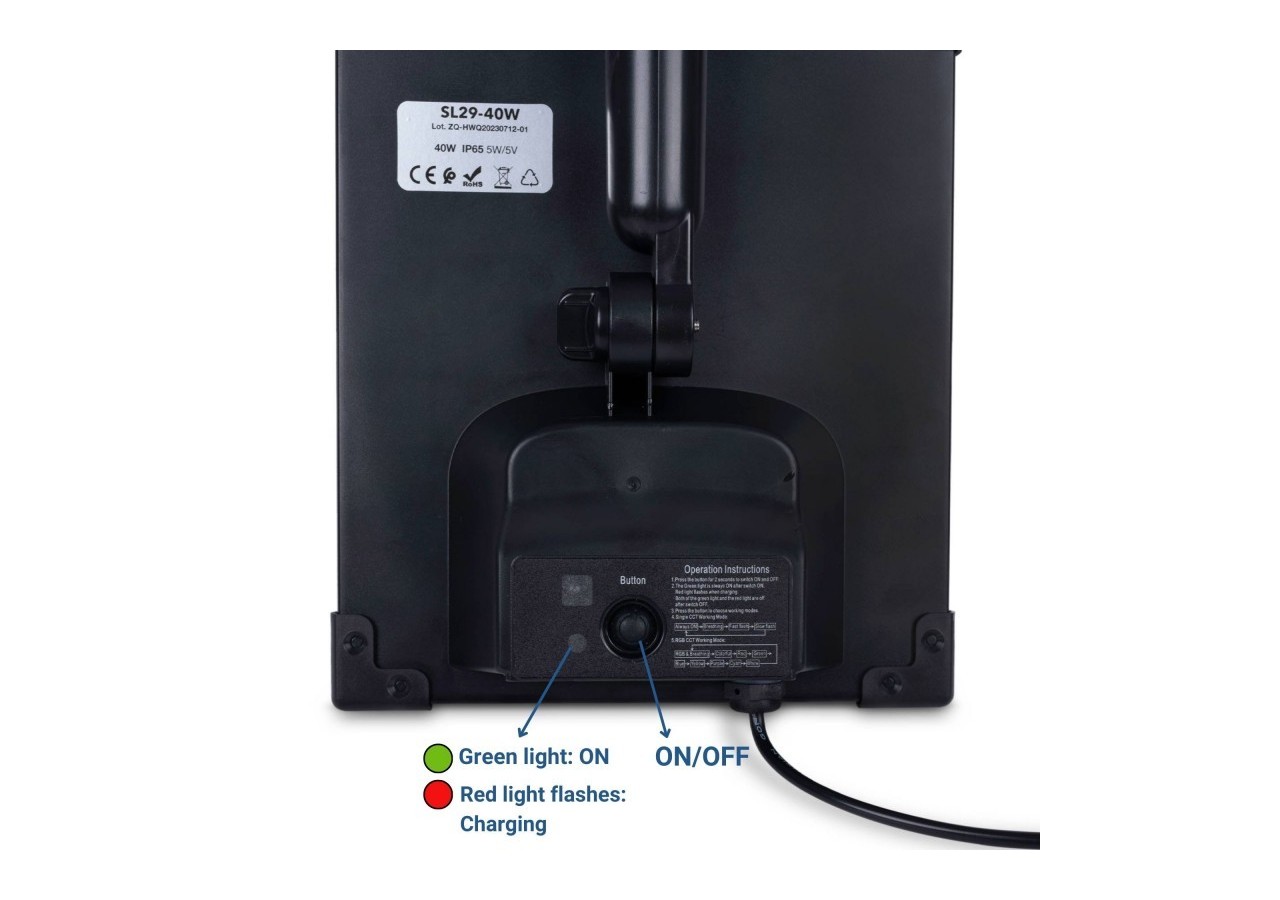 Ruban LED solaire extérieur avec télécommande 40W-12mm-10m-2700K-IP65 - SL29-40W - Barcelona LED