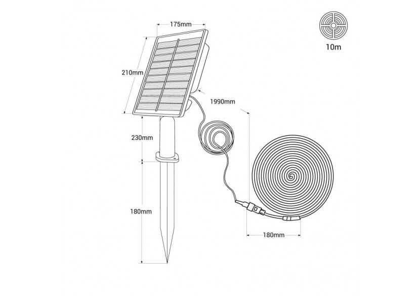 Ruban LED solaire extérieur avec télécommande 40W-12mm-10m-2700K-IP65 - SL29-40W - Barcelona LED Ruban LED solaire extérieur avec télécommande 40W-12mm-10m-2700K-IP65 - SL29-40W - Barcelona LED