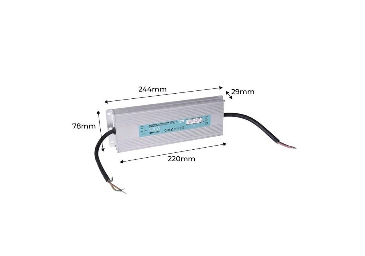 Transformateur étanche 12V 200W IP67 - B1581-200 - Barcelona LED