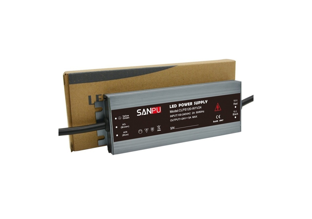 Alimentation compacte et étanche 24V 120W IP67 - B1585-120 - Barcelona LED