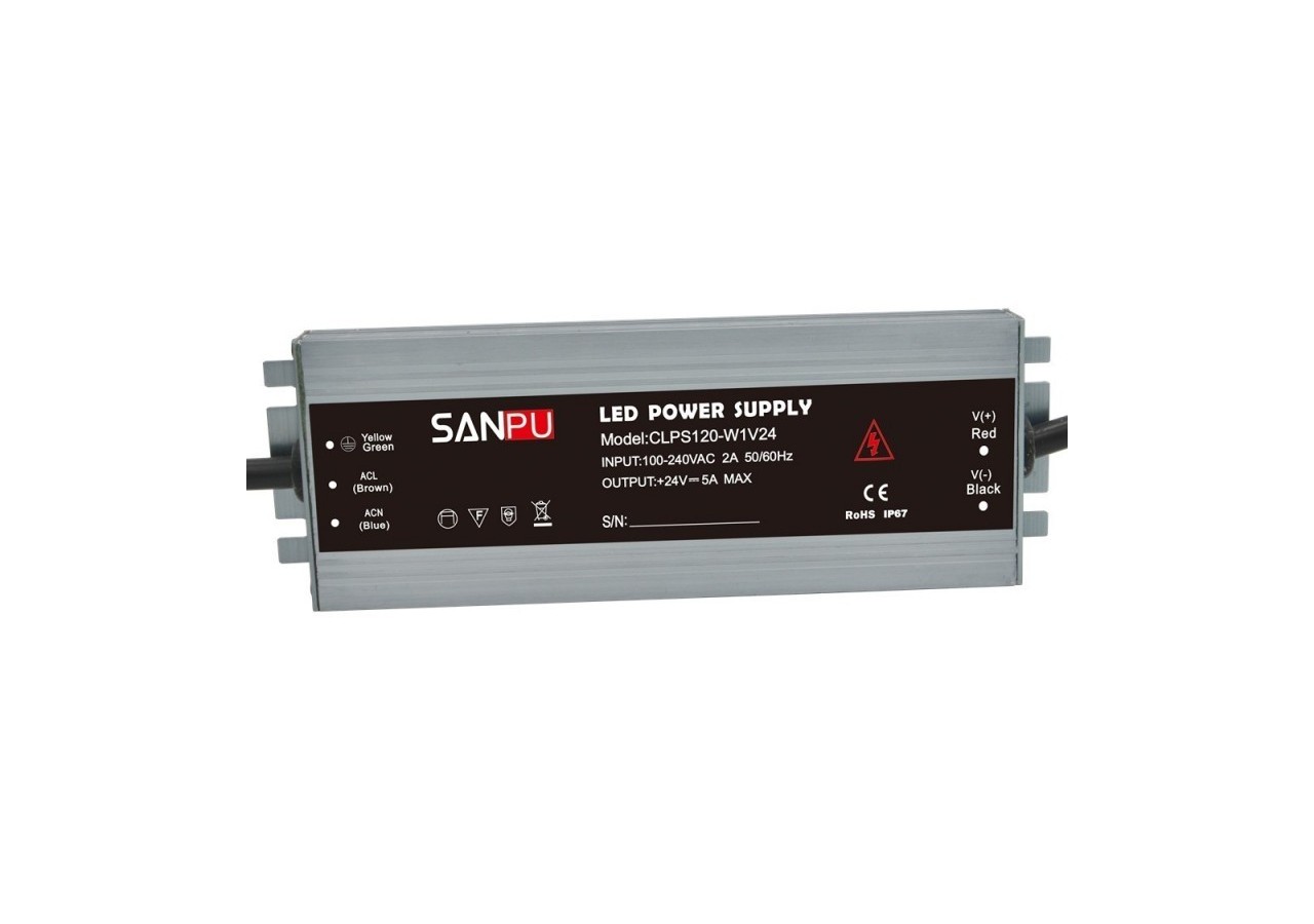 Alimentation compacte et étanche 24V 120W IP67 - B1585-120 - Barcelona LED