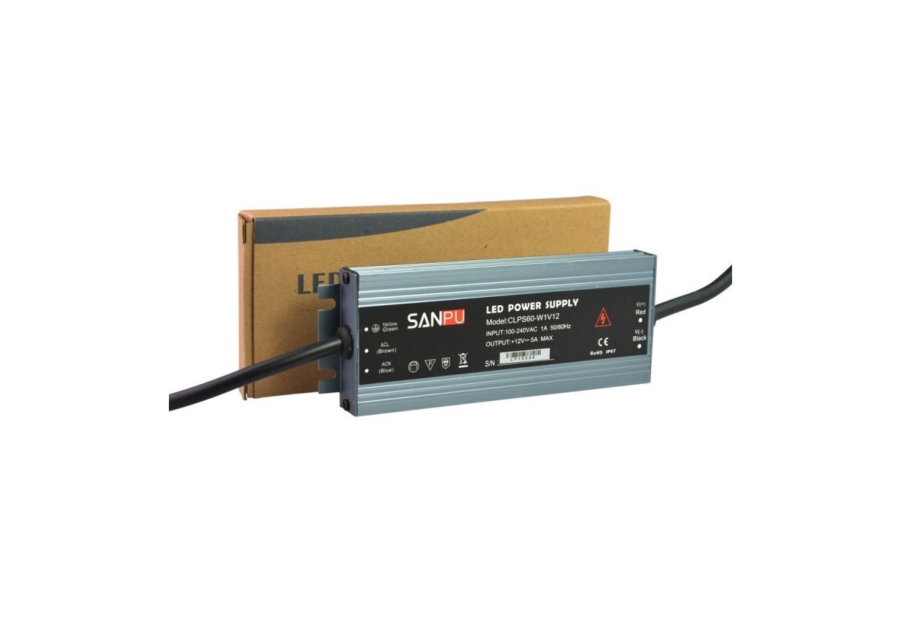 Transformateur étanche 12V 60W IP67 - B1581-60 - Barcelona LED