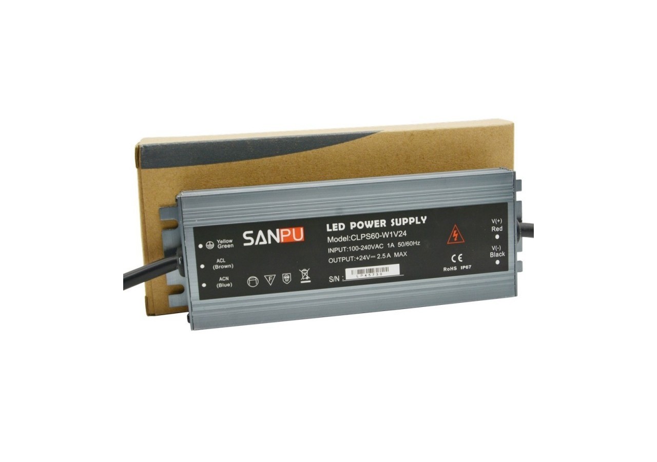 Transformateur 24V étanche 60W 2.5A IP67 - B1585-60 - Barcelona LED