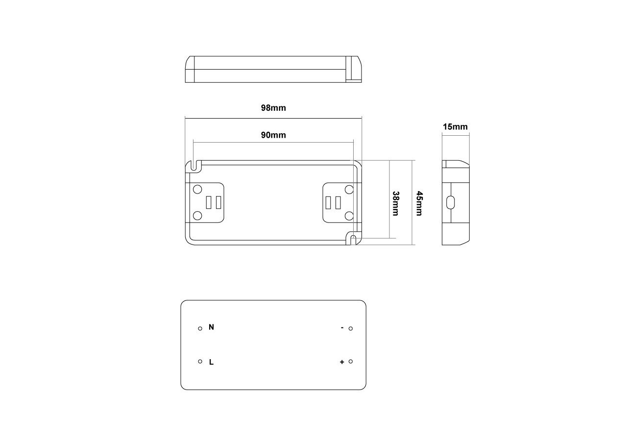 Alimentation LED 12W 12V DC 1A extra plate - B1561-12 - Barcelona LED