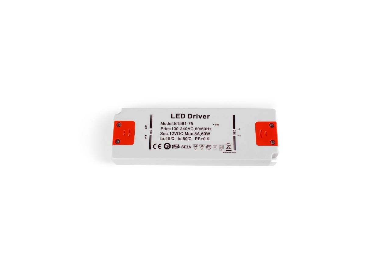 Alimentation LED 12V-60W-IP20 extra plate - B1561-60V - Barcelona LED