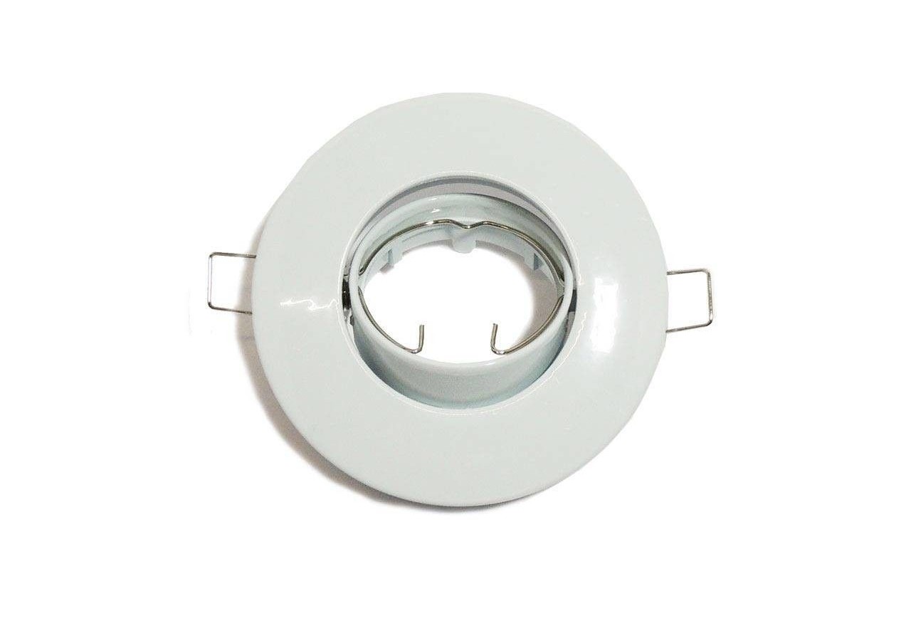 Collerette ronde orientable à encastrer pour dichroïque LED, diamètre 80/102mm. Couleur Blanc - B958105 - Barcelona LED