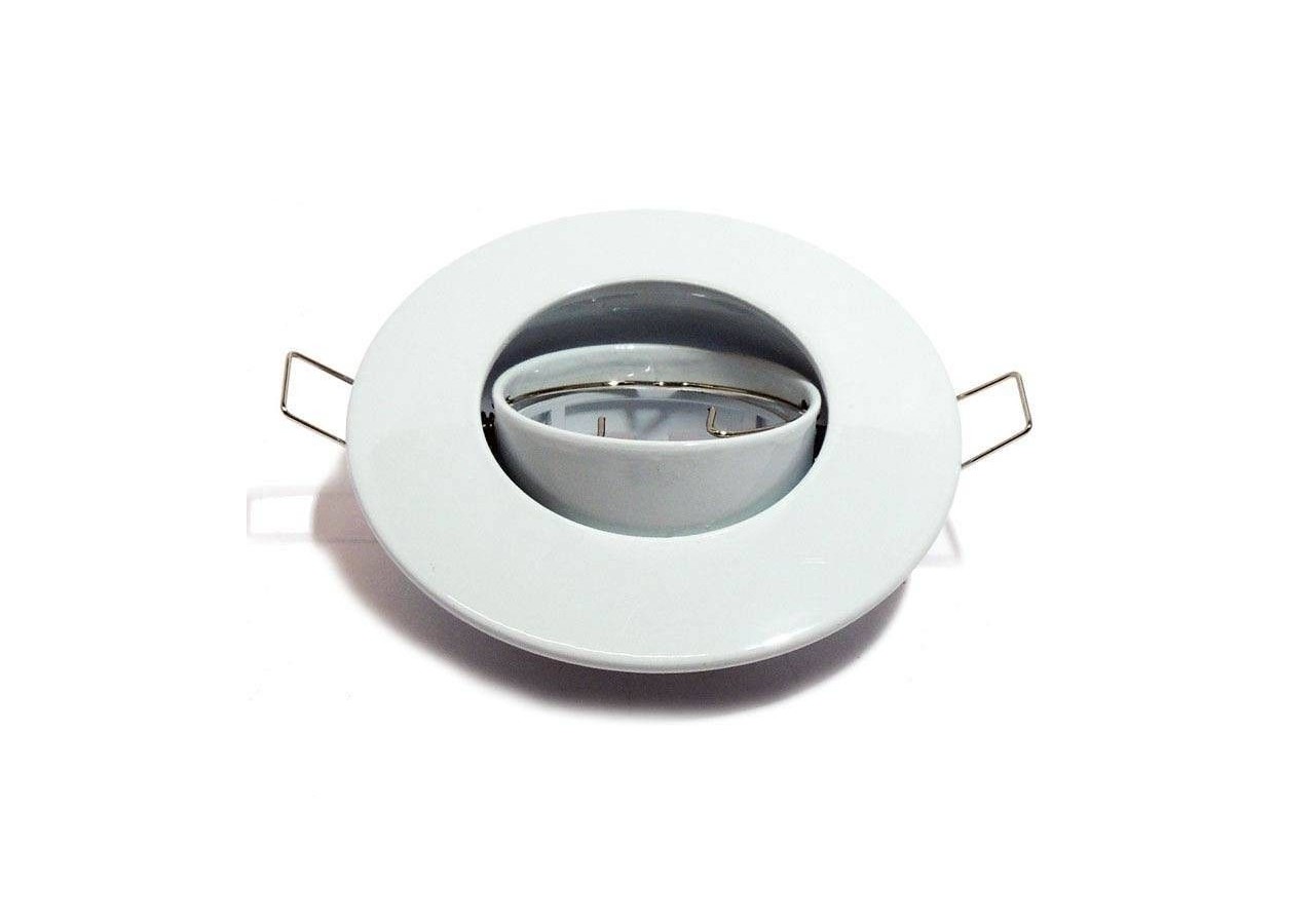 Collerette ronde orientable à encastrer pour dichroïque LED, diamètre 80/102mm. Couleur Blanc - B958105 - Barcelona LED