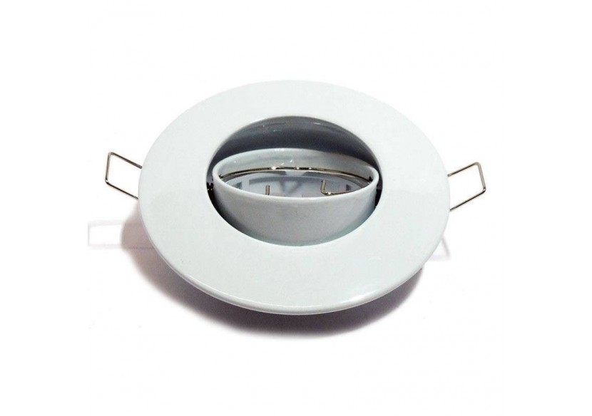 Collerette ronde orientable à encastrer pour dichroïque LED, diamètre 80/102mm. Couleur Blanc - B958105 - Barcelona LED