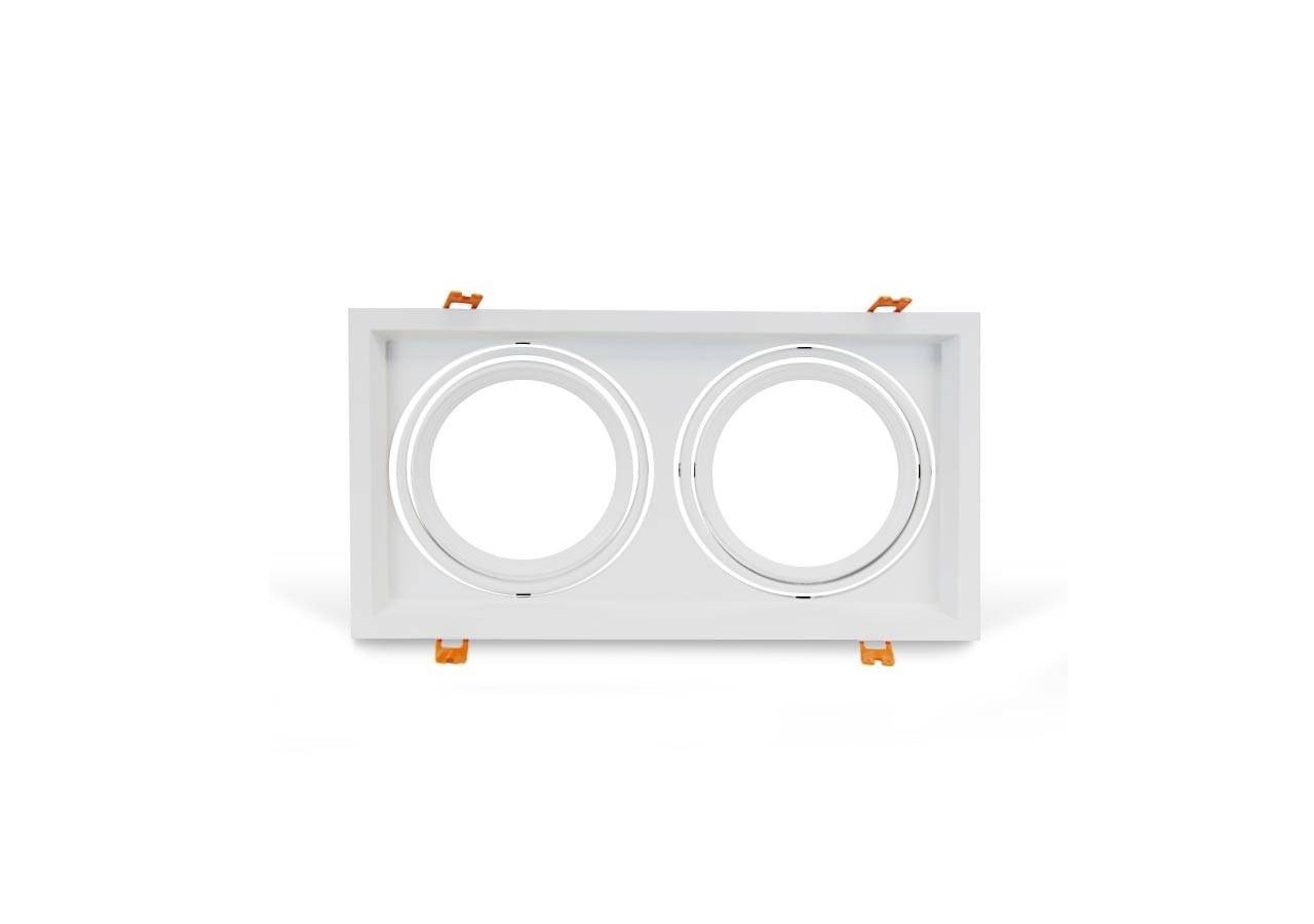 Cardan Aluminium pour deux ampoules QR111 LED Basculable 324x175mm - B101721-B - Barcelona LED