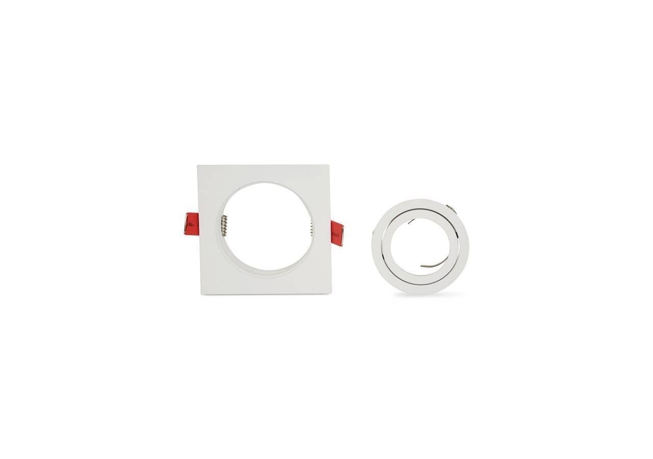 Collerette carrée orientable à encastre pour ampoule LED GU10 orientable - B972-B - Barcelona LED