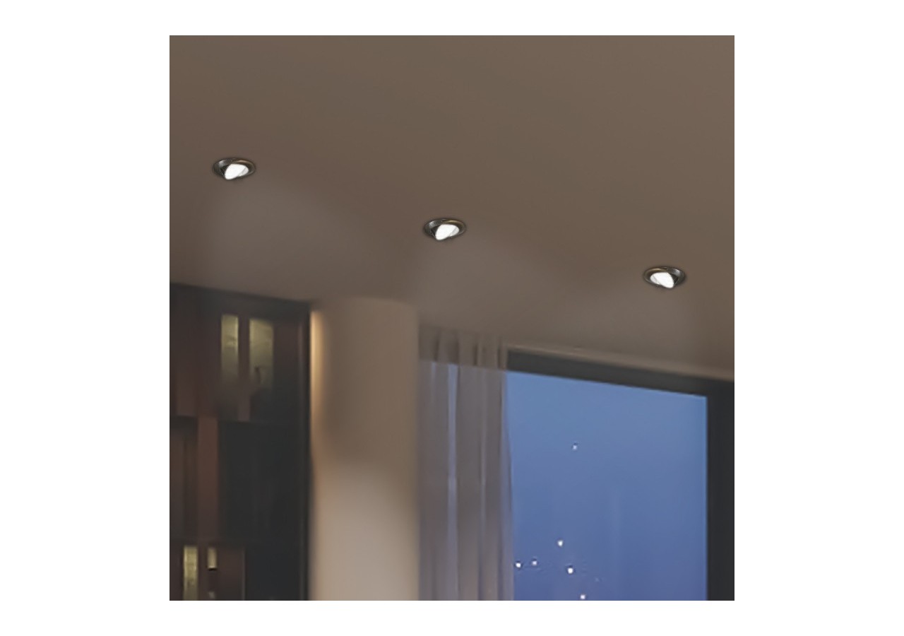 Collerette downlight orientable pour ampoule GU10 / MR16-Coupe diamètre 72 mm - B952-NM - Barcelona LED