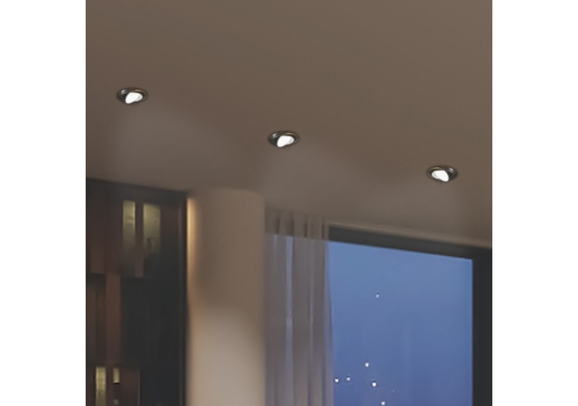 Collerette downlight orientable pour ampoule GU10 / MR16-Coupe diamètre 72 mm - B952-NM - Barcelona LED