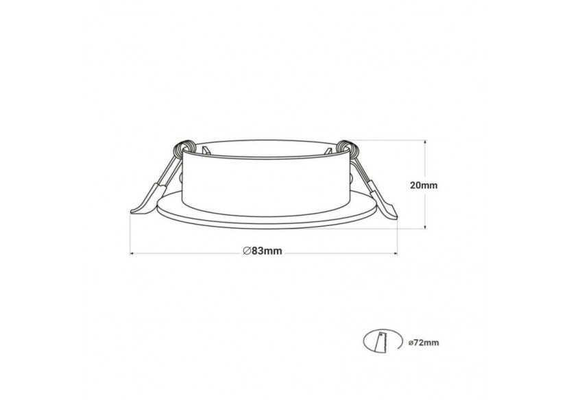 Collerette downlight orientable pour ampoule GU10 / MR16-Coupe diamètre 72 mm - B952-NM - Barcelona LED