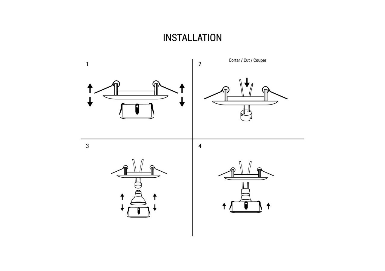 Support spot rond orientable à encastrer pour ampoule GU10/MR16 - B957-R - Barcelona LED