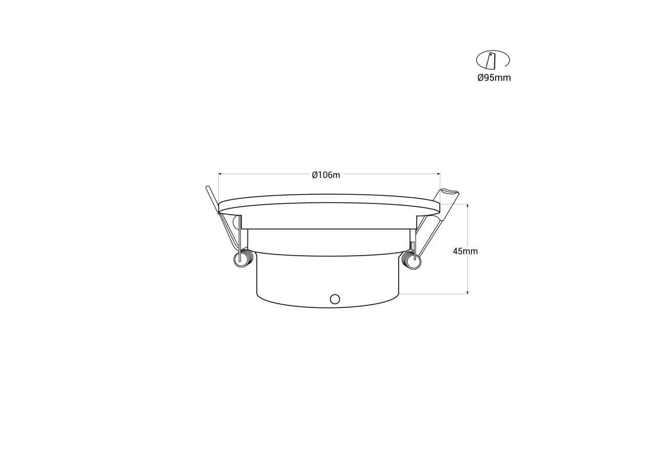 Support spot rond orientable à encastrer pour ampoule GU10/MR16 - B957-R - Barcelona LED