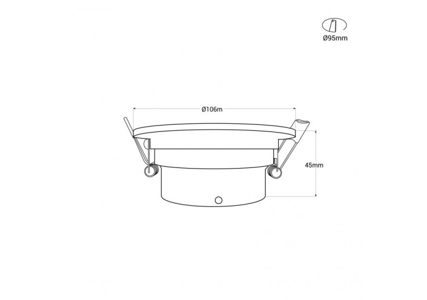 Support spot rond orientable à encastrer pour ampoule GU10/MR16 - B957-R - Barcelona LED