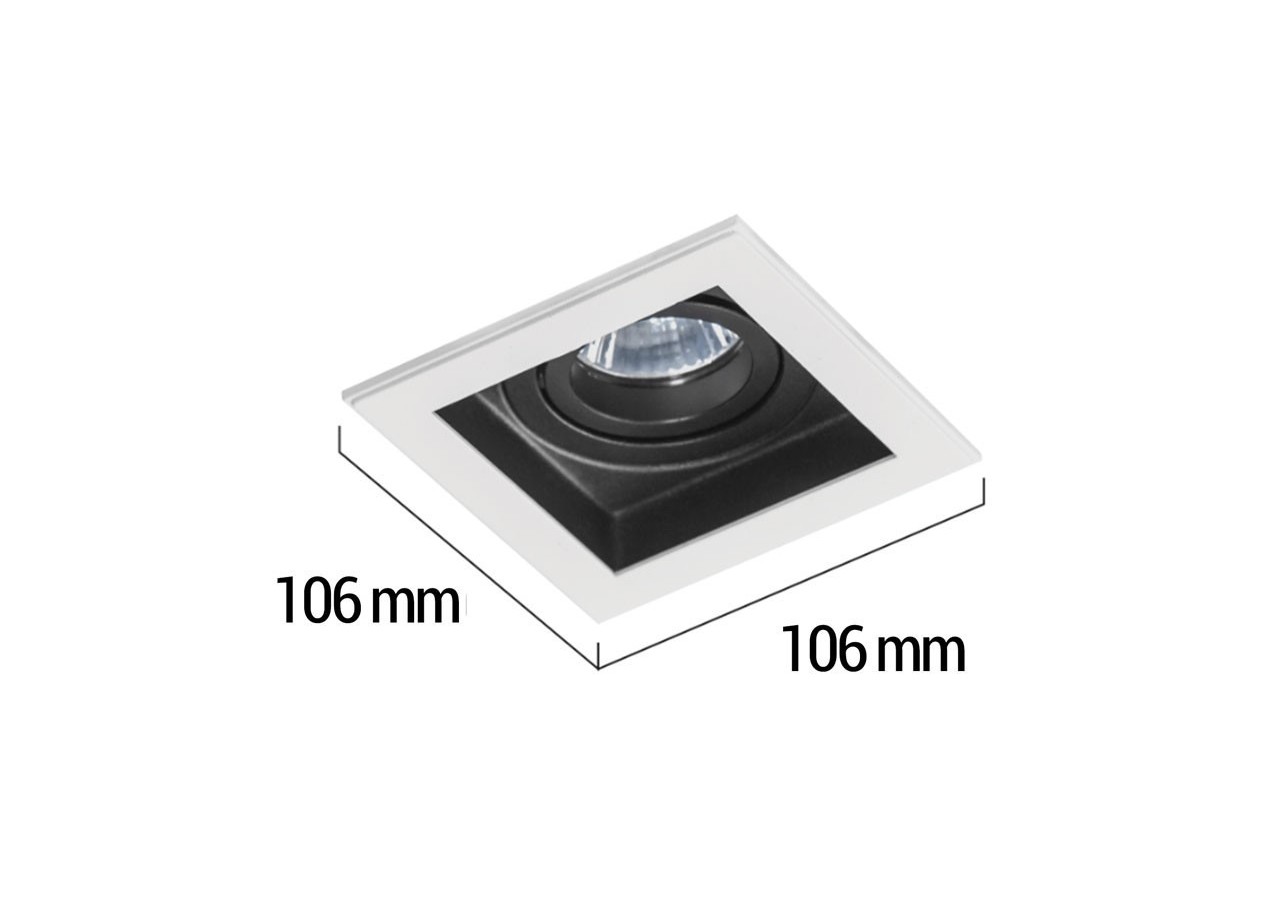 Support encastrable inclinable carré ampoule GU10 / GU5.3 - B957-C - Barcelona LED