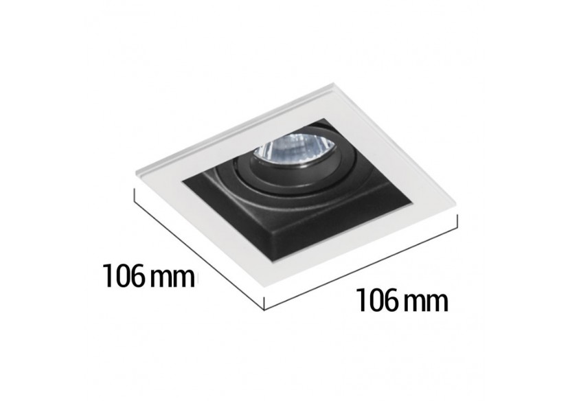 Support encastrable inclinable carré ampoule GU10 / GU5.3 - B957-C - Barcelona LED