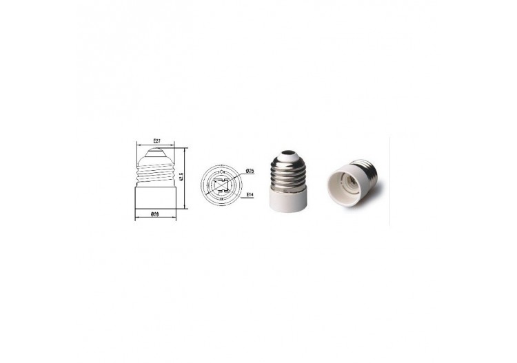 Adaptateur E14 vers E27 - B1648 - Barcelona LED 2