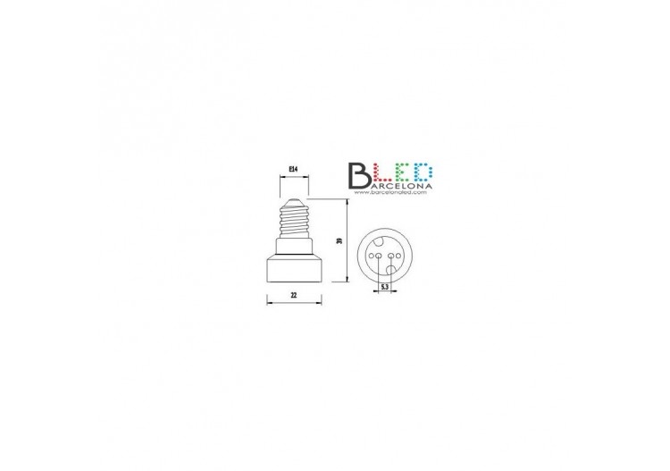 Adaptateur MR16 vers vis E14 - B1646 - Barcelona LED 2