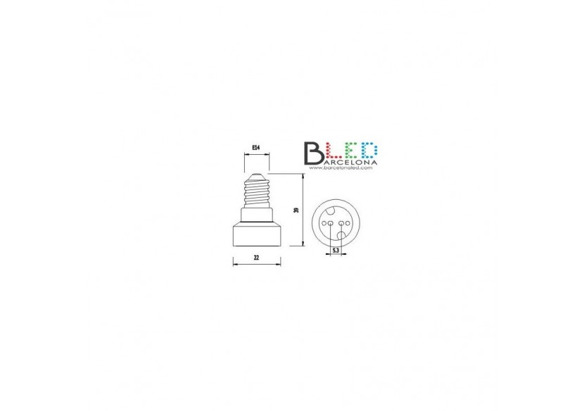 Adaptateur MR16 vers vis E14 - B1646 - Barcelona LED