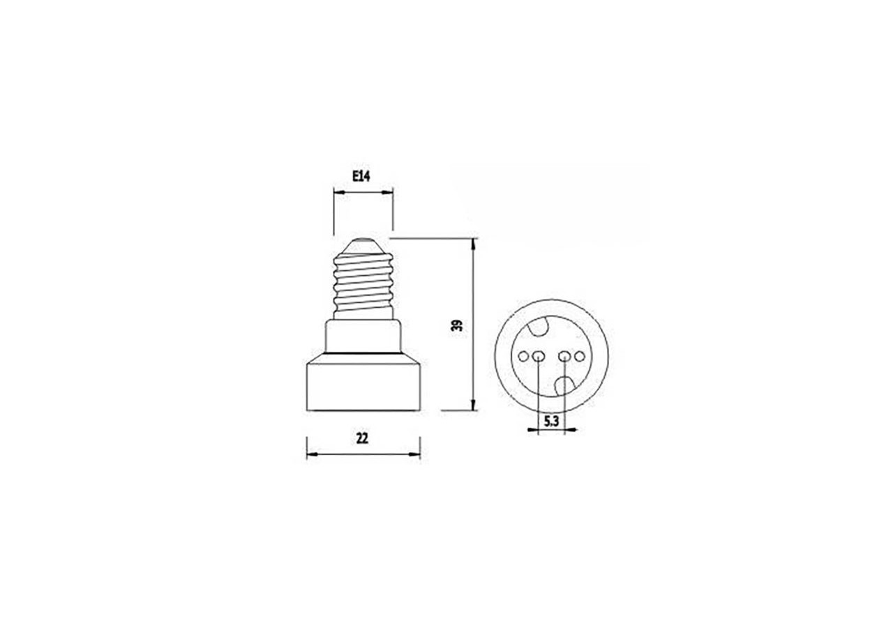 Adaptateur MR16 vers vis E14 - B1646 - Barcelona LED