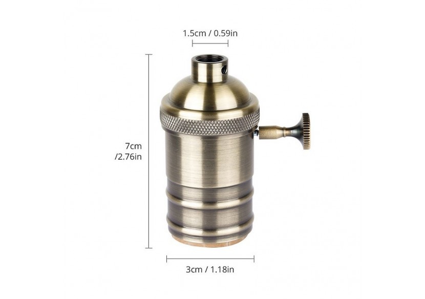 Douille E27 en finition bronze avec interrupteur (Vintage Serie) - LV102-BR - Barcelona LED