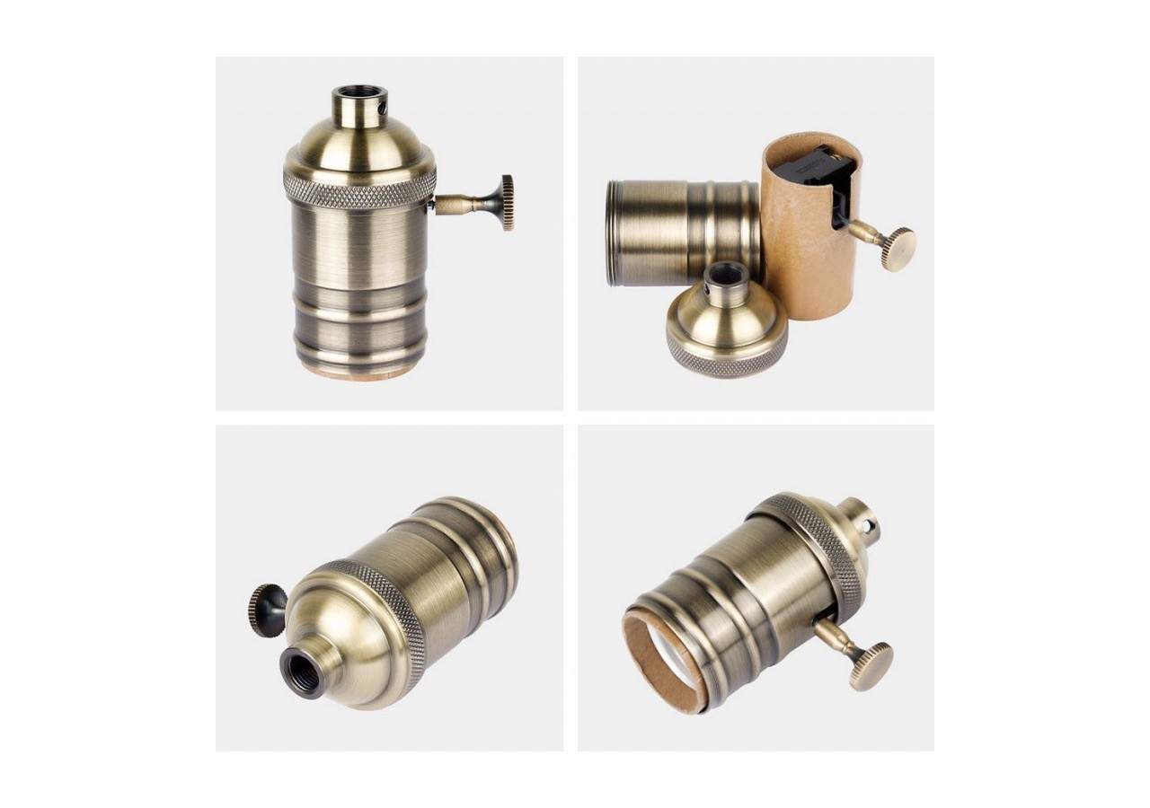 Douille E27 en finition bronze avec interrupteur (Vintage Serie) - LV102-BR - Barcelona LED