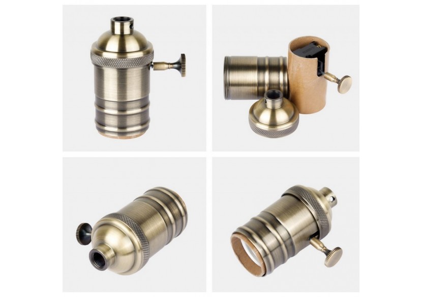 Douille E27 en finition bronze avec interrupteur (Vintage Serie) - LV102-BR - Barcelona LED