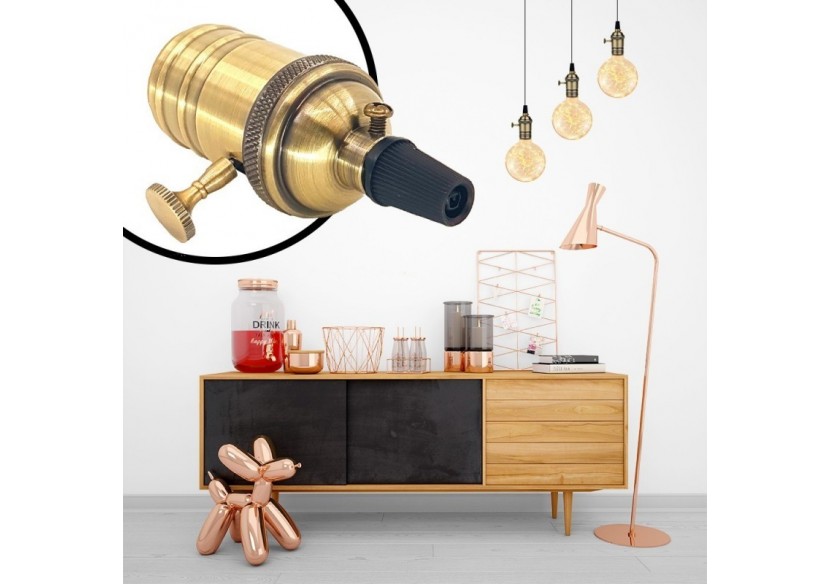 Douille E27 en finition bronze avec interrupteur (Vintage Serie) - LV102-BR - Barcelona LED