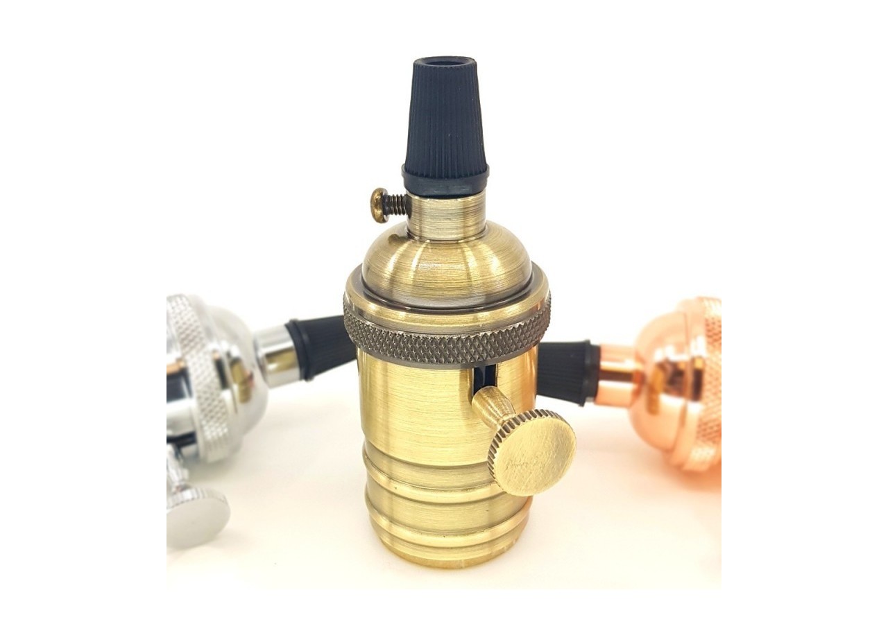 Douille E27 en finition bronze avec interrupteur (Vintage Serie) - LV102-BR - Barcelona LED