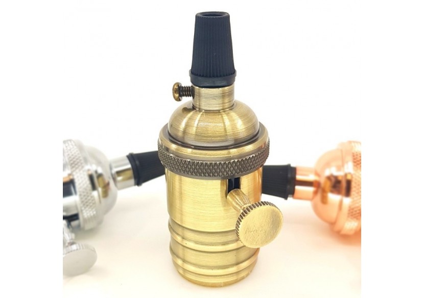 Douille E27 en finition bronze avec interrupteur (Vintage Serie) - LV102-BR - Barcelona LED