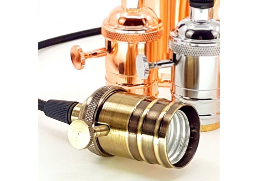 Douille E27 en finition bronze avec interrupteur (Vintage Serie) - LV102-BR - Barcelona LED