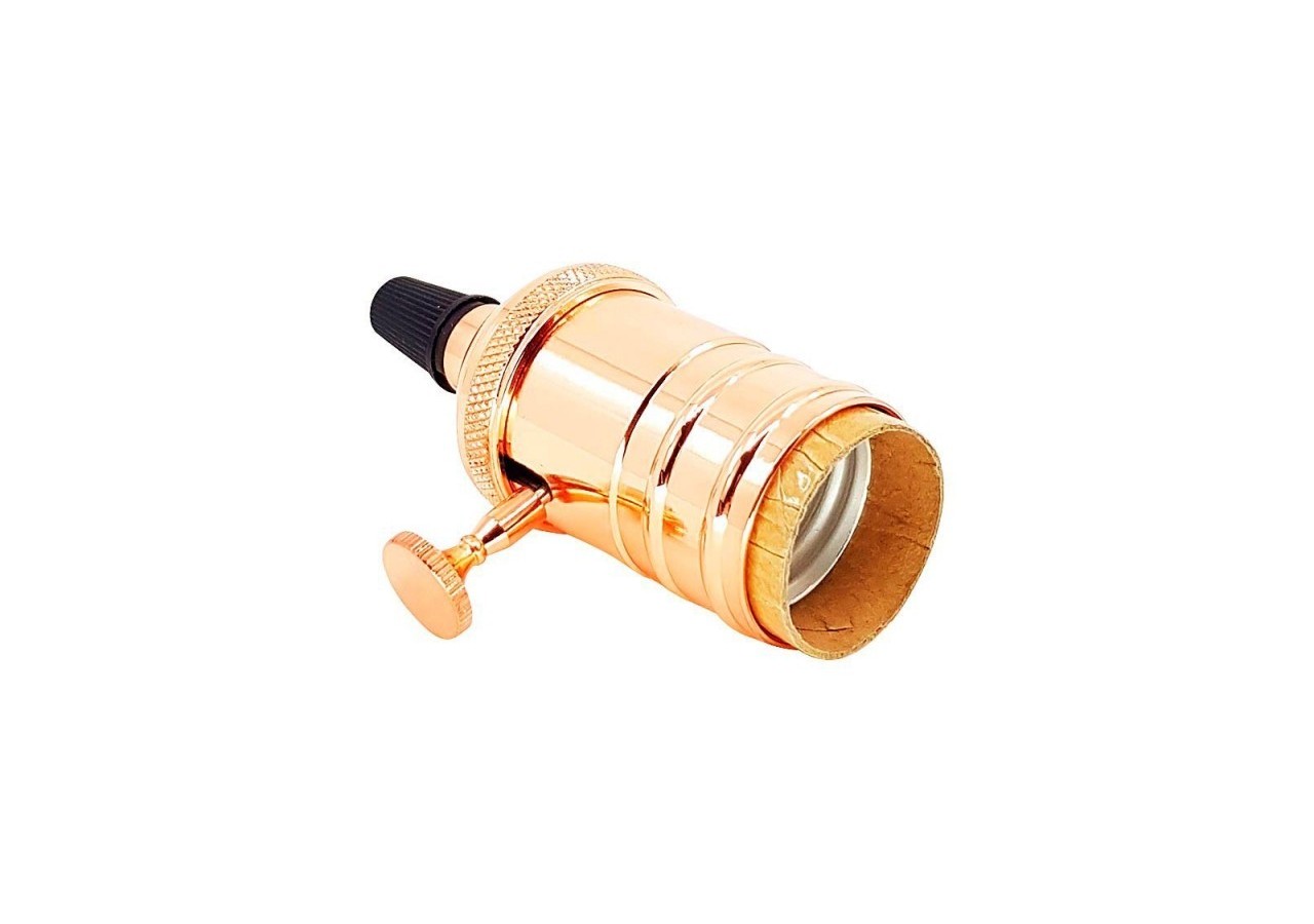 DOUILLE E27 VINTAGE SERIES AVEC INTERRUPTEUR BRONZE ROSÉE / CHROME - LV103-GLDR - Barcelona LED