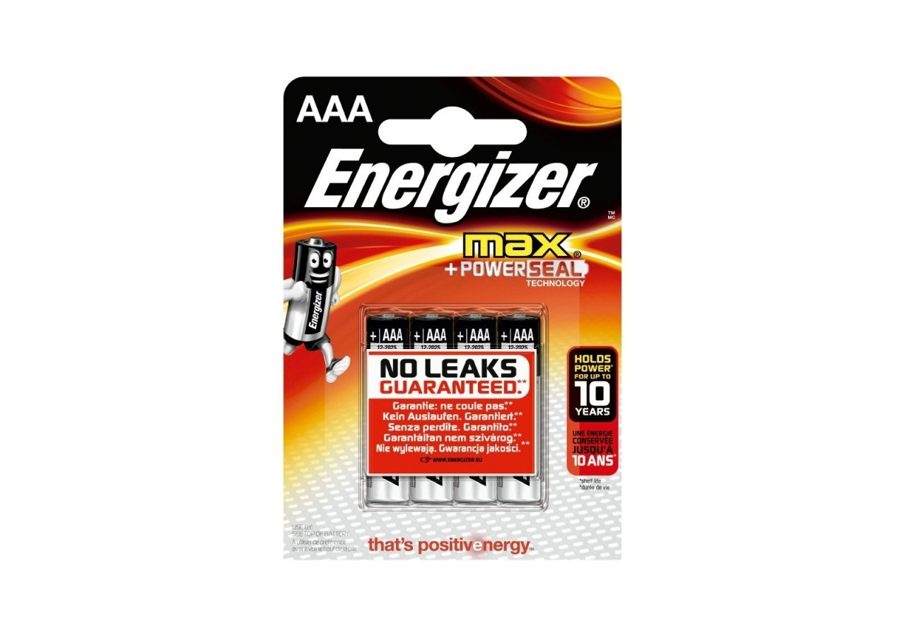 Pile Energizer Max LR03 (AAA) 1.5V Blister 4 U - E300124203 - Barcelona LED